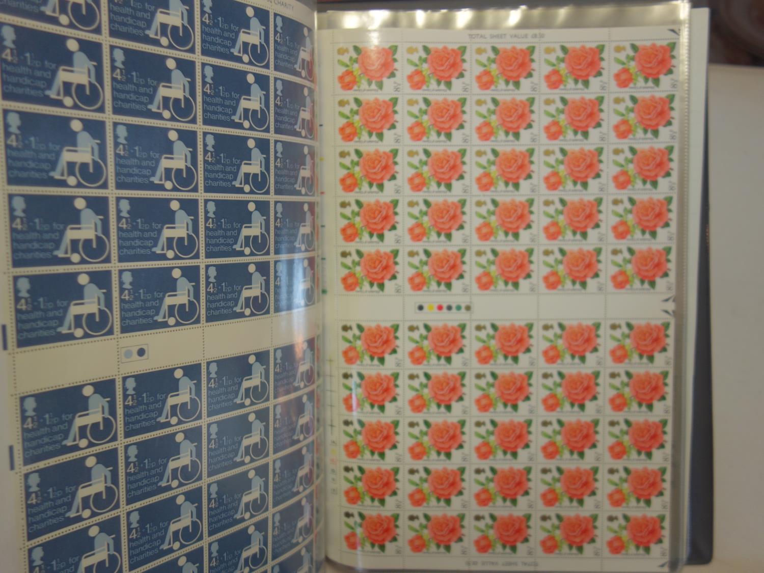 British stock sheet of stamps, 8 x albums A4 size each one containing an amount of various - Image 11 of 21