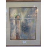 F/g watercolour by Ann Bedford, spider Webb watercolour entitled Morning View,