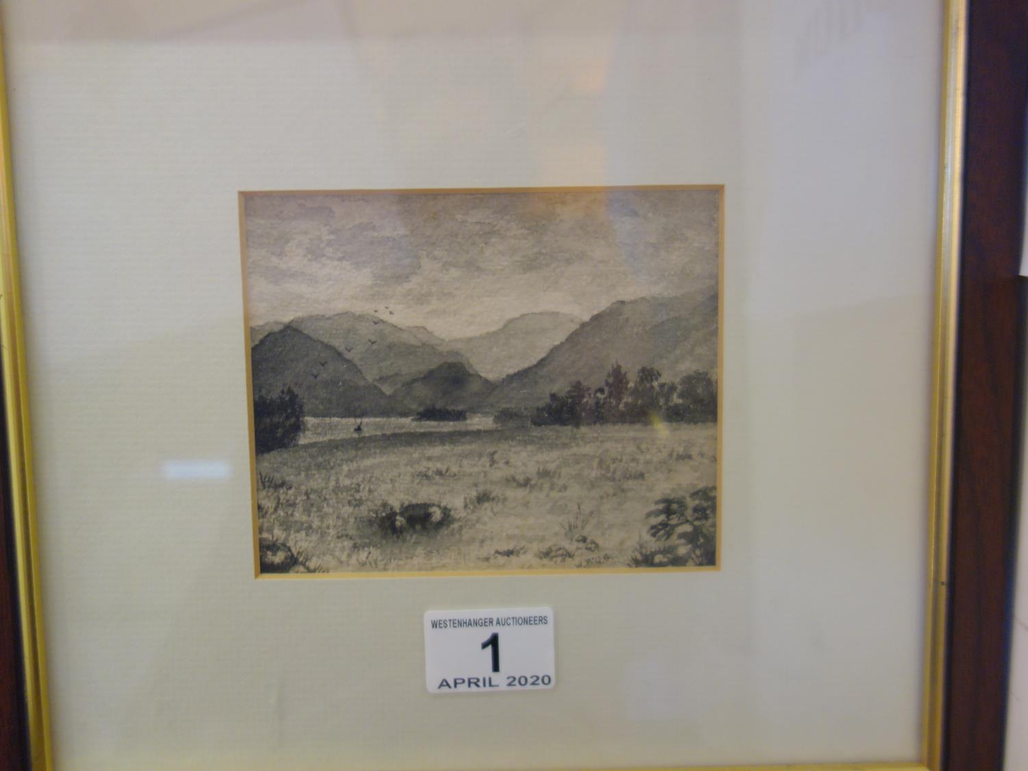 David Cox, a small watercolour of a landscape scene un-signed 4" x 5"