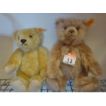 Stieff 2 x Teddy bears, both with original labels, 9" tall and 10" tall