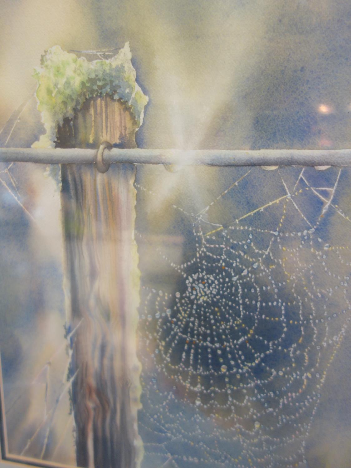 F/g watercolour by Ann Bedford, spider Webb watercolour entitled Morning View, - Image 3 of 6