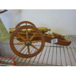Scale model of a Cannon, brass, 14" long 6" tall,