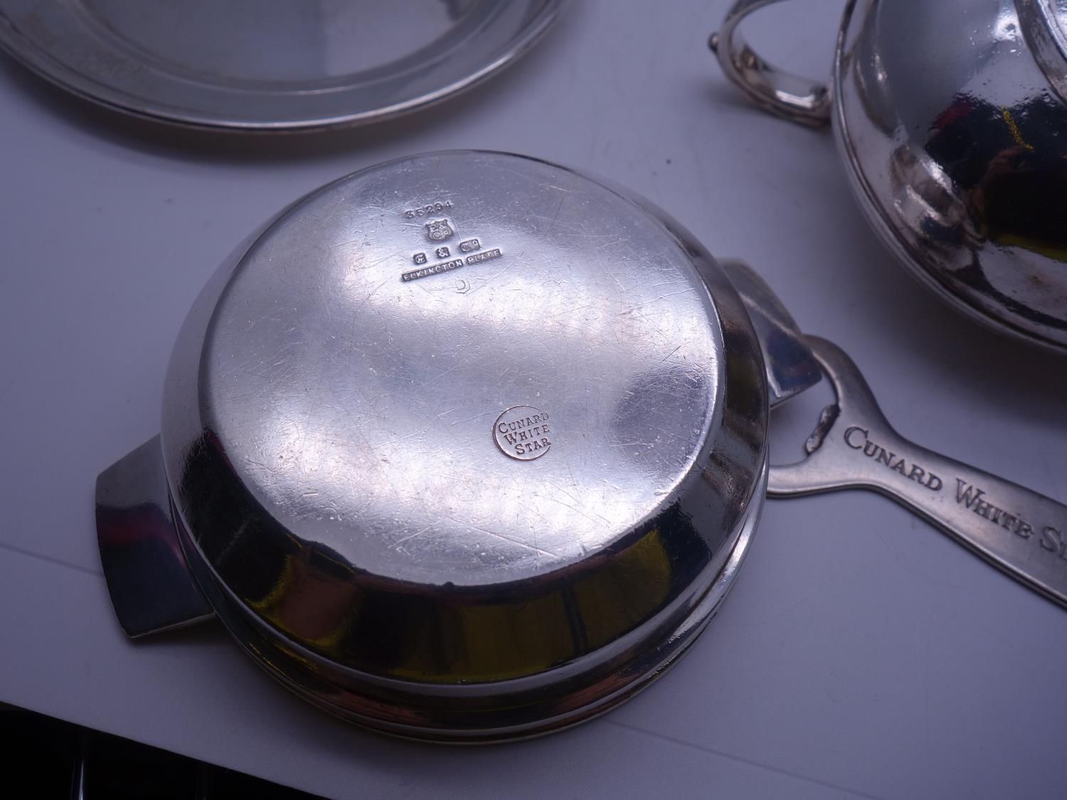 Cunard, White Star SHIPPING 9 items of SILVER plated ware by Ellington, each item marked to base - Image 5 of 5
