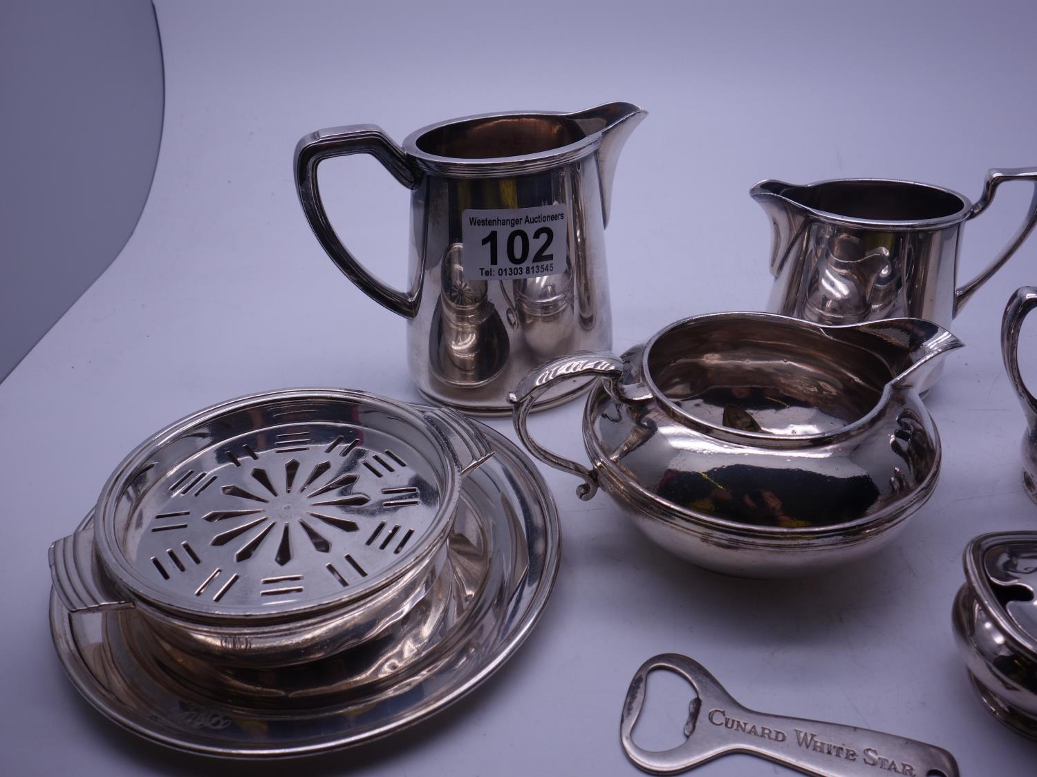 Cunard, White Star SHIPPING 9 items of SILVER plated ware by Ellington, each item marked to base - Image 2 of 5