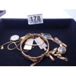 GOLD plated straps, GOLD plated necklace, silver ingot, silver St Christopher,