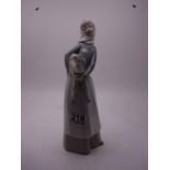 Lladro figurine of a young girl holding a sheep, 10" tall est 20-30 v147