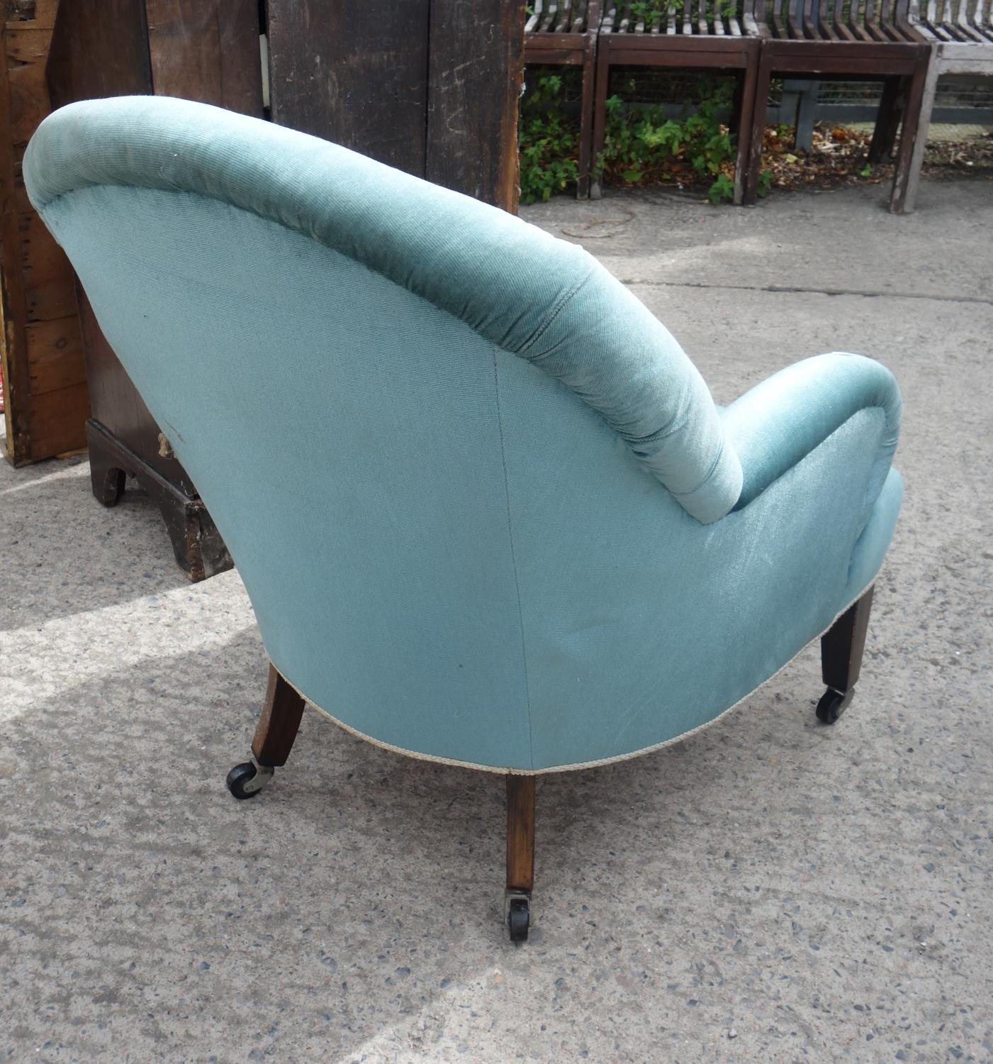 Spoon backed 19 th Century chair with recent upholstery - Image 3 of 3