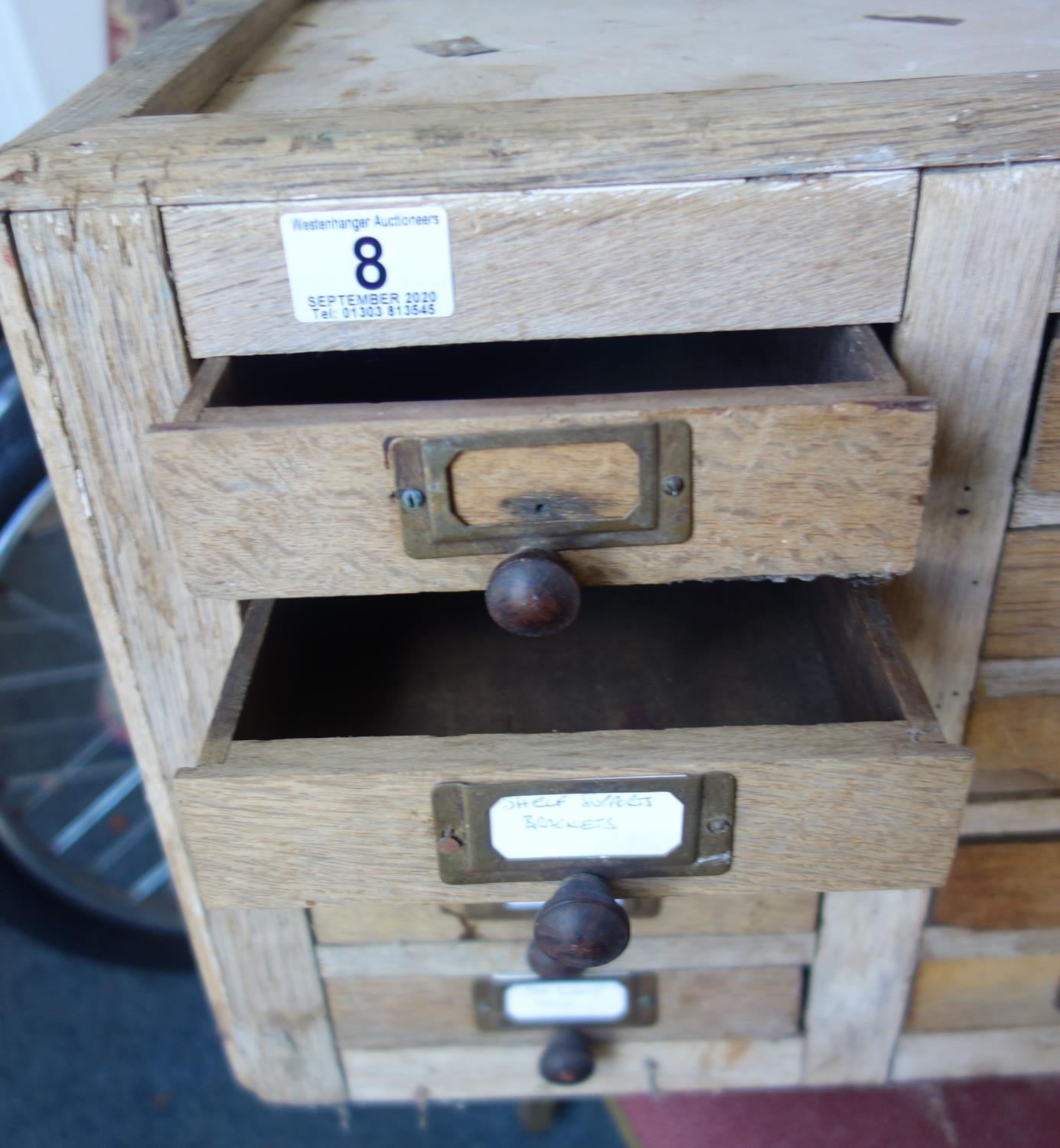 Small collectors cabinet, home made, a cluster of drawers to the front 12" tall 16" wide 14" deep - Image 2 of 2