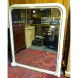 19 th Century over mantle mirror painted white, 4'6 tall x 4' wide