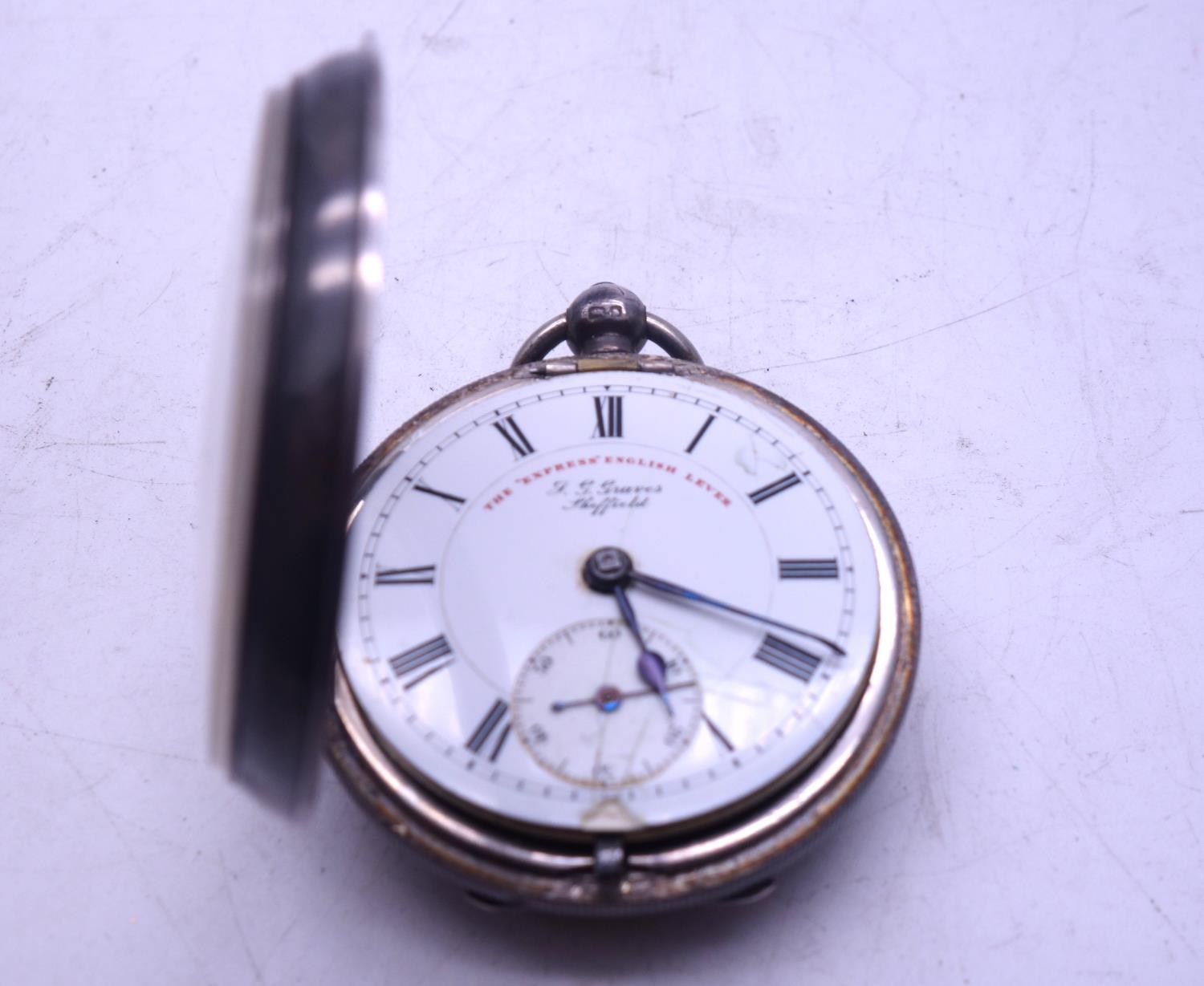 19th century cased pocket watch, dial marked The Express English Lever by G G Graves of Sheffield, - Image 2 of 5