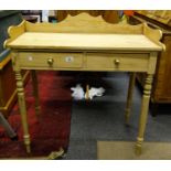 Small antique style pine writing table with 2 drawers to the front 2'6 long