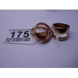 4 x assorted h/m wedding or signet rings 9ct GOLD, 21 grams