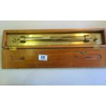 Superb mahogany cased bronze and gilt Nautical item, in original pine carrying case 18" long 2.5"