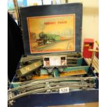 Hornby 0-Gauge a boxed Hornby Train 101 tank passenger set in original box, the box is a bit