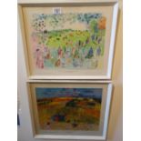 Pair of coloured prints after Dufy, Preparing for the Start, and 1 other Le Champ, published by