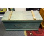 Pine Seaman's chest with twin carrying handles 3'6 long 14" deep 15" high