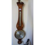 Victorian Inlaid Banjo Barometer with apertures london makers makers mark