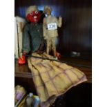 Vintage hand held puppet and 1 other Vintage Clay figure