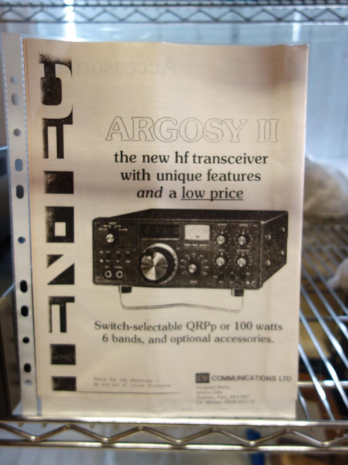 amateur Radio, model TEN TEC ARGOS 2 with power pack, and separate small speaker, manual and - Image 4 of 6