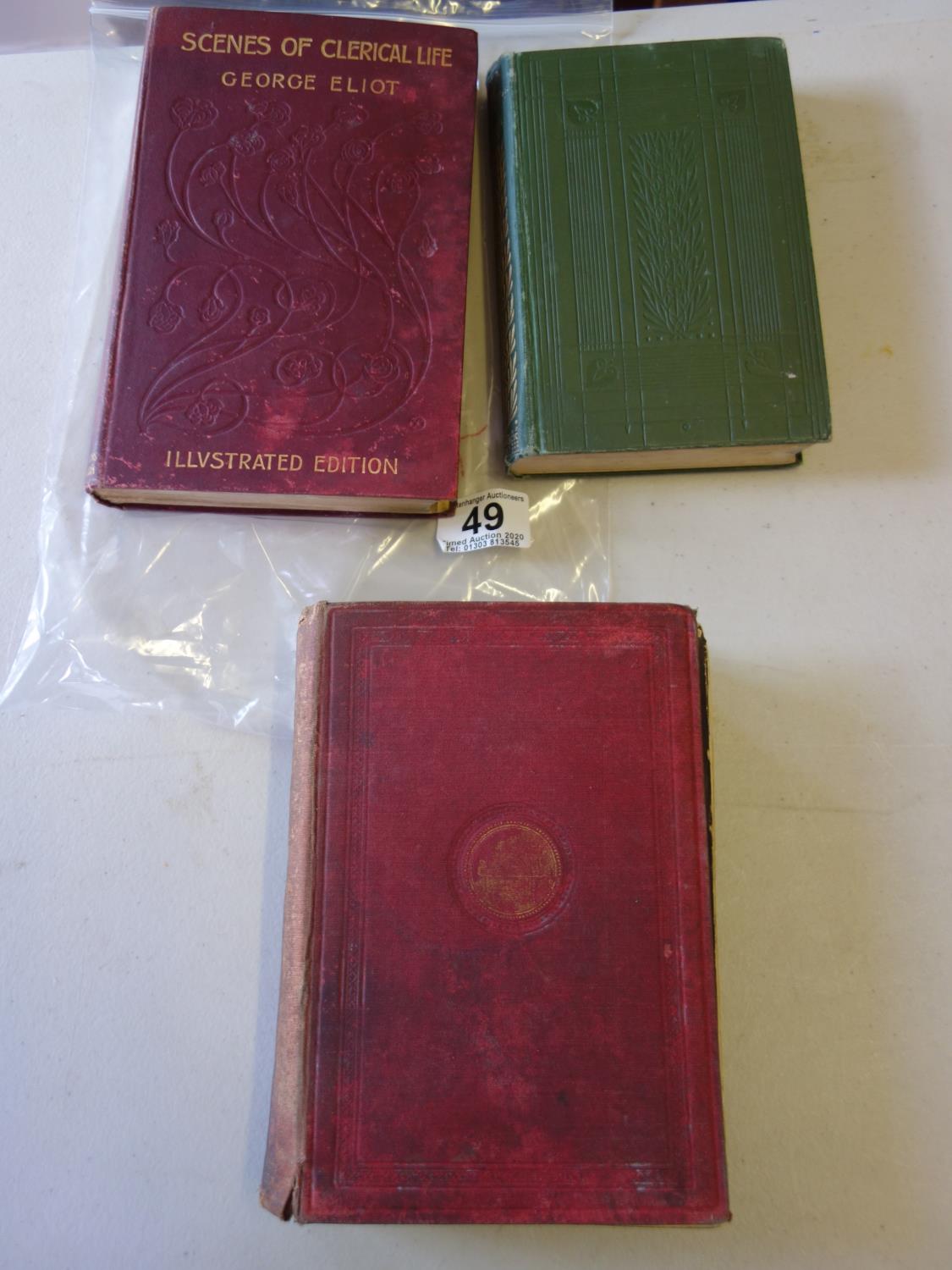 George Elliott, 1899 edition Scenes of Clerical Life, illustrated edition and a hard bound copy of