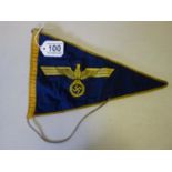 WW11 Nazi German Vehicle Pennant, dual sided 10" long, 7" tall