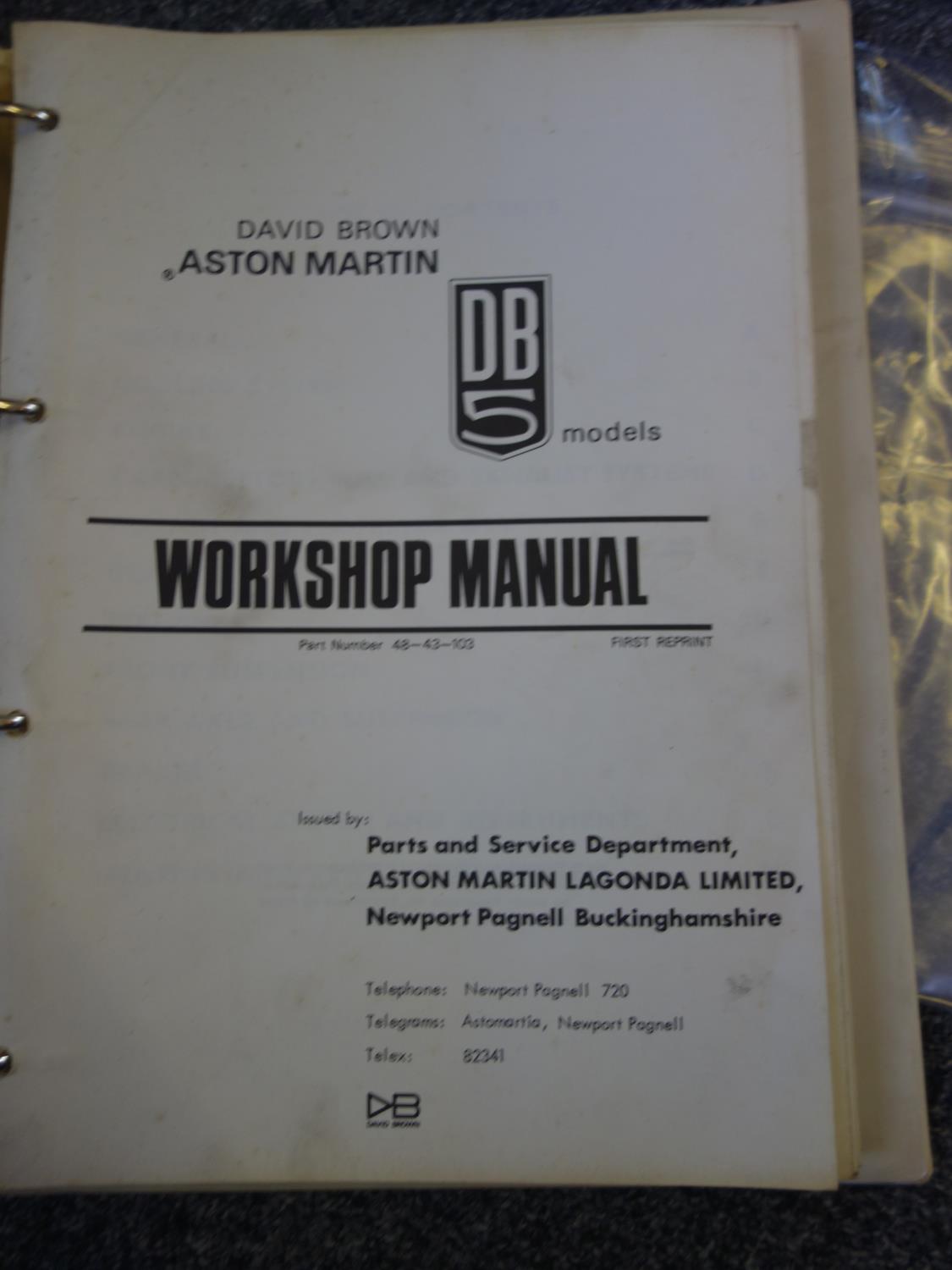 Aston Martin DB5 an original workshop manual, parts and service details, published AML Limited 1968 - Image 2 of 5