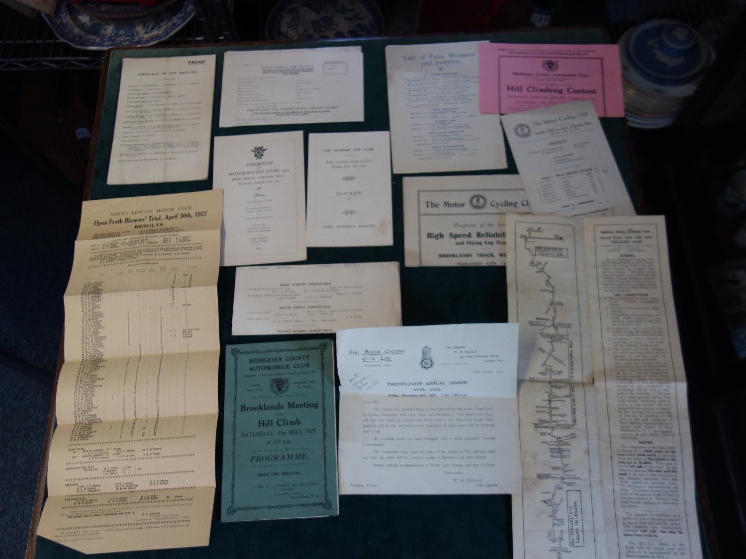 Rally and Race Meeting programs and ephemera, 1910 -1920's, 1930's annual dinners with menu 57 items - Image 8 of 10