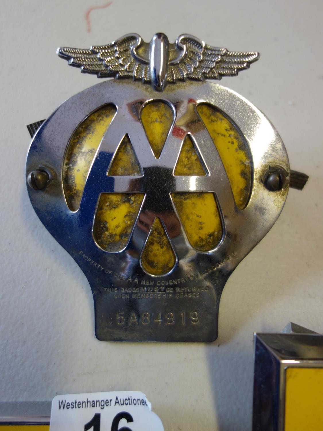 3 x Vintage AA Car Badges, - Image 2 of 3