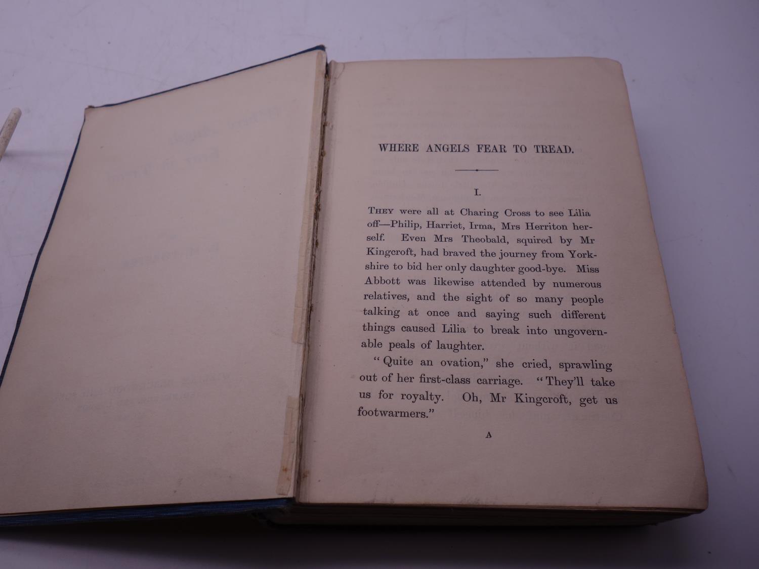 E.M.Forster, Were Angles Fear to Tread, First Edition hard back publishers William Blackwood & Sons - Image 4 of 9