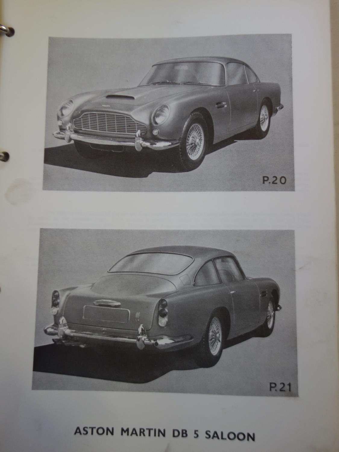 Aston Martin DB5 an original workshop manual, parts and service details, published AML Limited 1968 - Image 4 of 5