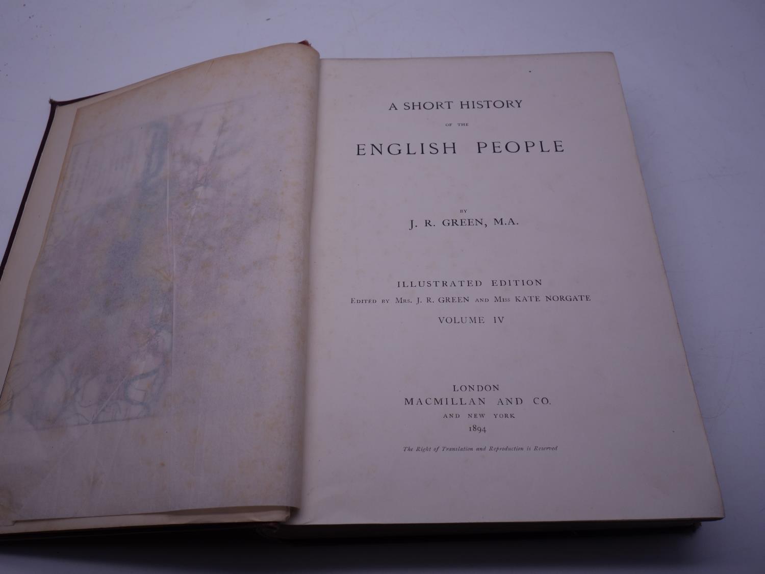 Short History of The English People, 4 x volumes, published McMillan & Co 1893, illustrated - Image 7 of 7