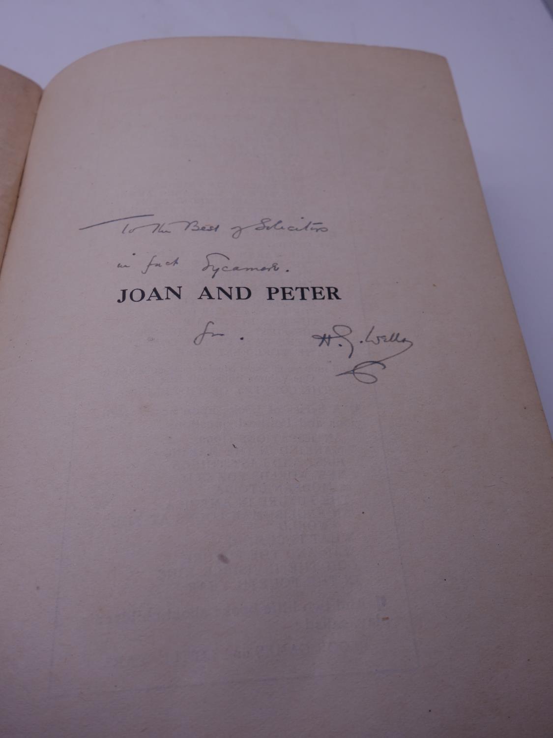 H G Wells signed copy of Joan & Peter First Edition green hard back cover publishers Cassell & Co