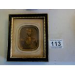 A small framed balck and white 19th Century print, Lord Nelson 2" x 3"