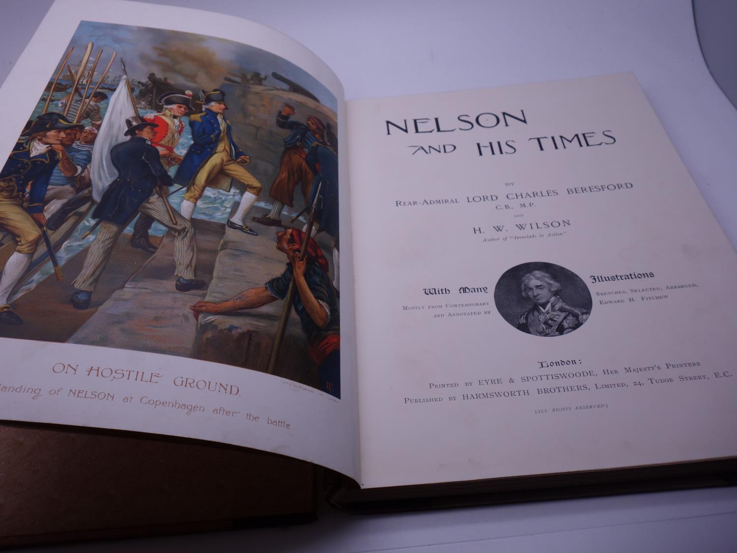 Hard back copy of Nelson and His Times, A4 size the front cover detached but present, published by - Image 2 of 10
