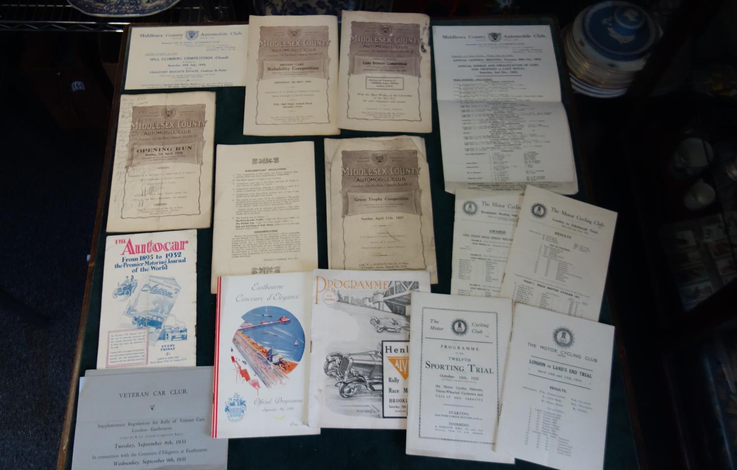 Rally and Race Meeting programs and ephemera, 1910 -1920's, 1930's annual dinners with menu 57 items - Image 9 of 10