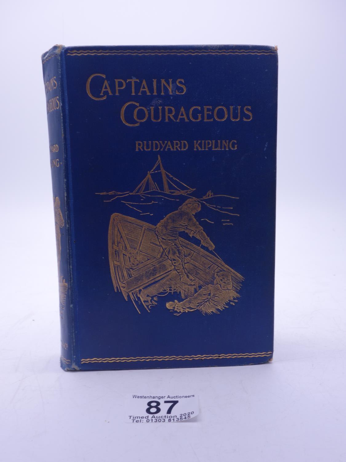 Rudyard Kipling, Captains Courageous, hard bound copy published by Macmillian & Co, a re-printed - Image 2 of 5
