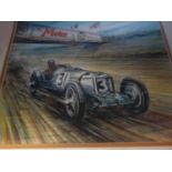 Phil May, a stunning watercolour, Dixon with the Reily Brooklands 1936, ex Sotheby's lot