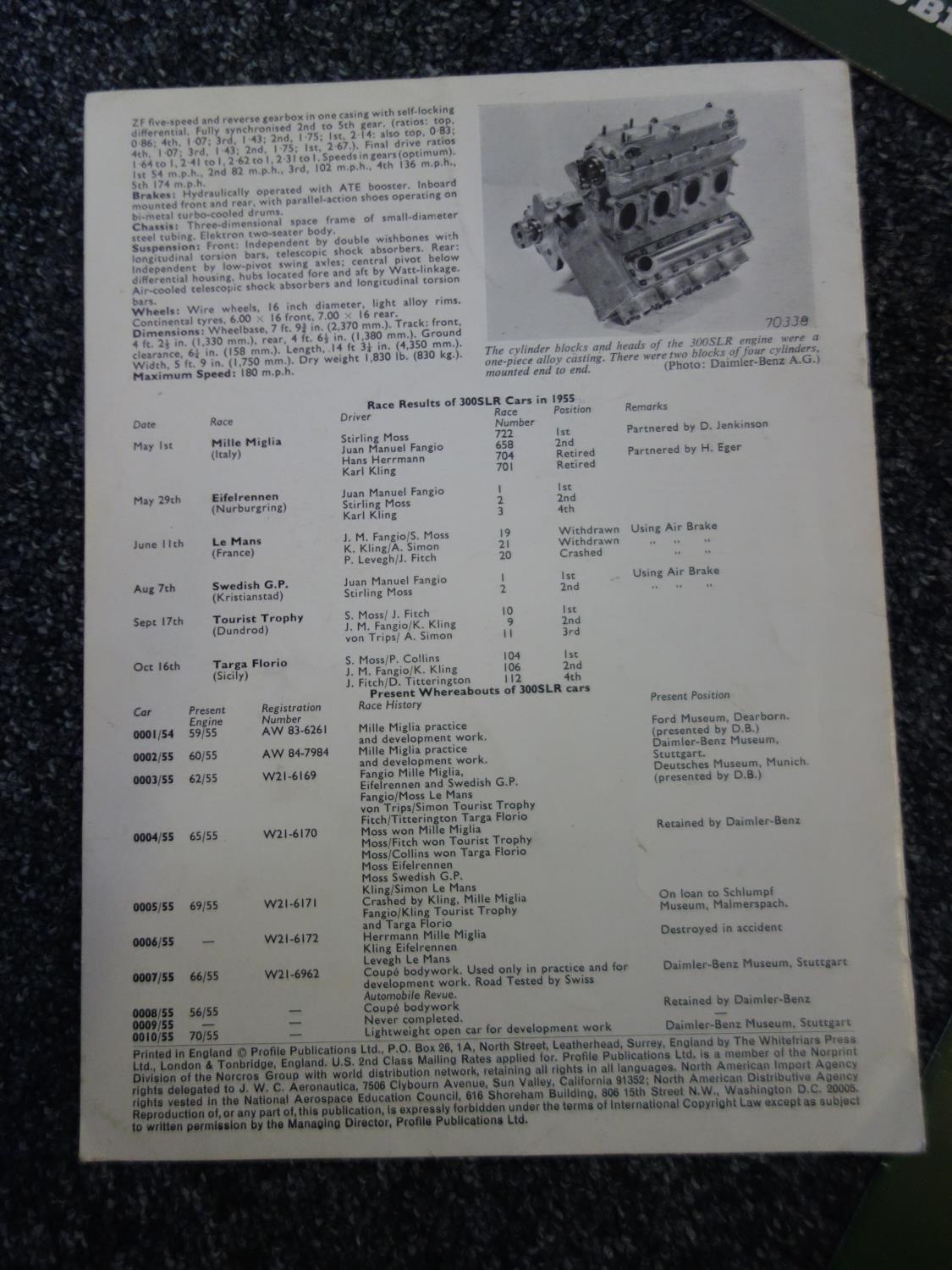 10 x copies of Profile Publications for Sports cars including Mercedes 300 SLR, type 35 Bugatti, and - Image 3 of 4