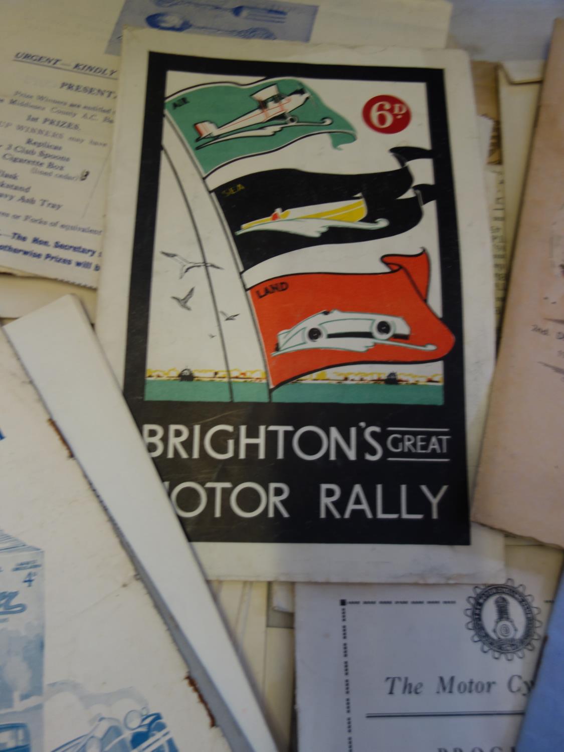 Rally and Race Meeting programs and ephemera, 1910 -1920's, 1930's annual dinners with menu 57 items - Image 5 of 10