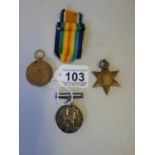 1914-1919 2 x medals both awarded to 36506 EAD Farmer, N.O.R.F. and a East Africa Star, and 2 x
