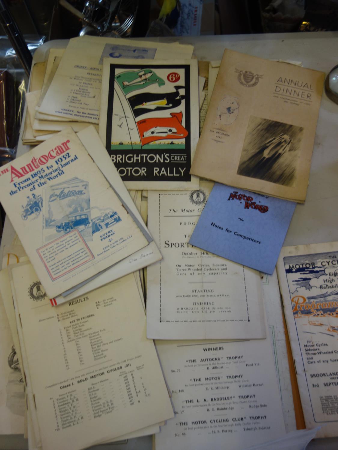 Rally and Race Meeting programs and ephemera, 1910 -1920's, 1930's annual dinners with menu 57 items - Image 3 of 10