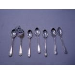 Collection of silver tea spoons to include 6 x matching spoons and 1 odd silver spoon 93 grams