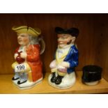 2 x 19c Toby Jugs including one with detachable Hat, each one 9" tall,