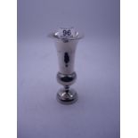 Silver Hallmarked Trumpet Vase with weighted base, 126 grams, Chester Hallmarked 1938