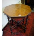 Mahogany hexagonal topped 19 th century Victorian table