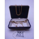 9ct gold necklace, 18" long a broken 9ct gold necklace, and 1 other 9ct gold necklace, 10 grams