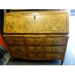 Generous early 19 th century Gentleman's inlaid Bureau, of large proportions, single fall front