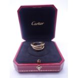Cartier a 18c gold Trinity Ring, eu size 53 , the triple ring forms the Trinity Ring each one has 6