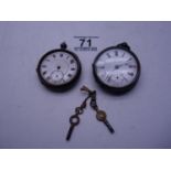 2 x silver cased Vintage Pocket Watches, both in need of attention,