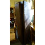 Brown simulated leather Art Deco period 4 tier screen 6' tall the 4 dividing screens measure 2' wide